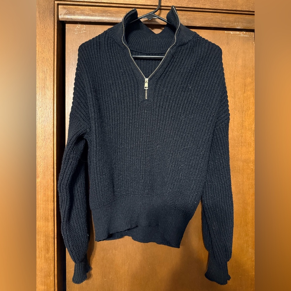 SHEIN Navy Blue Ribbed Sweater